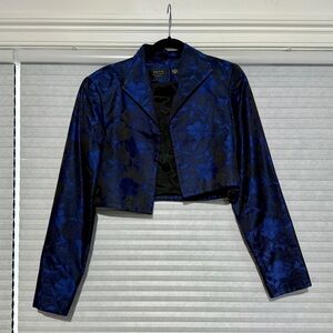 Vintage Dana Buchman Cropped Silk Floral Jacket – US 10 – 1980s
